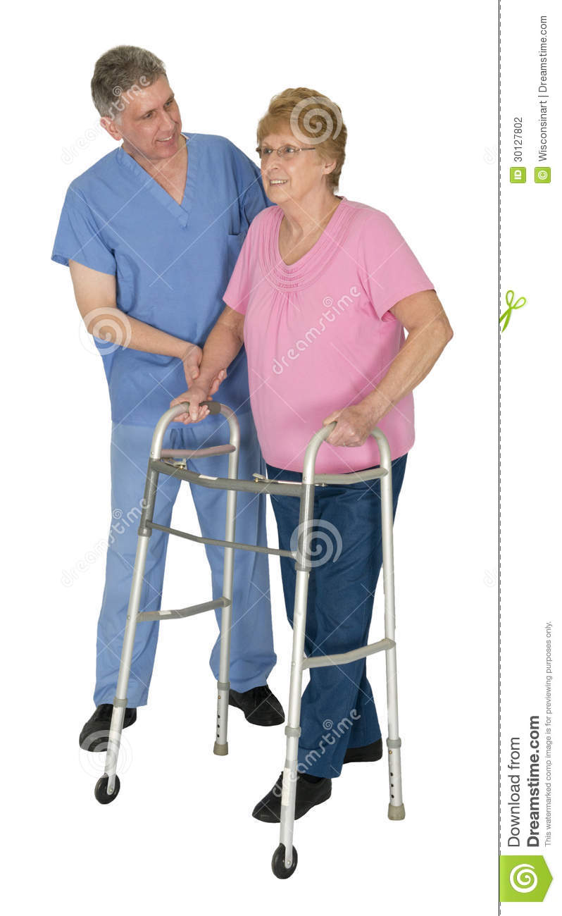 Nurse Physical Therapy Mature Senior Elderly Woman Stock Photography