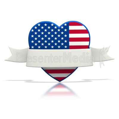 Patriotic Heart Banner   Signs And Symbols   Great Clipart For    