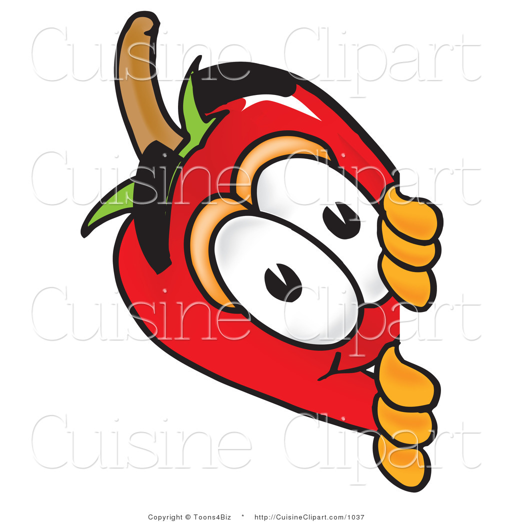 Preview  Cuisine Clipart Of A Curious Chili Pepper Mascot Cartoon    