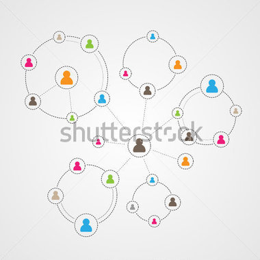 Social Media Circles Network Illustration Vector Icon Stock Vector