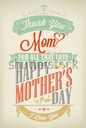 Urlaub   Vintage Happy Mother S Day Typografische Hintergrund