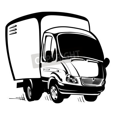 Vector Cartoon Delivery   Cargo Truck Vector Illustration