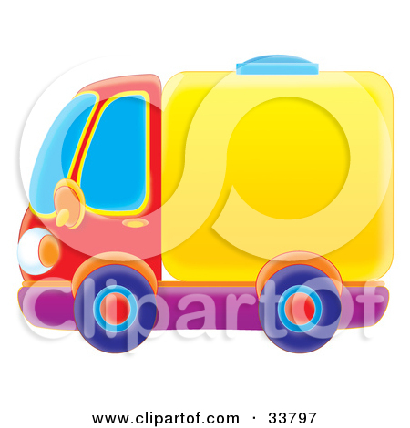 Vector Clip Art Illustration Of A Delivery Truck Driving Down A Road