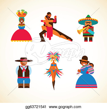 Vector Clipart   South American People   Concept Illustration  Vector