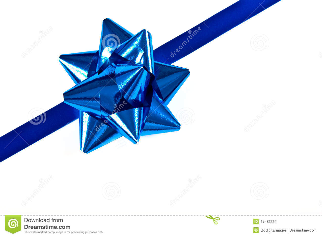 Blue Christmas Ribbon Border With Space For Text