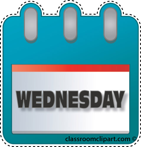 Calendar   Notebook Wednesday   Classroom Clipart