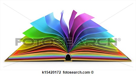 Clip Art   Open Book With Colorful Pages  Fotosearch   Search Clipart    