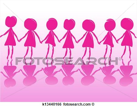 Clip Art   Row Of Women Holding Hands  Fotosearch   Search Clipart
