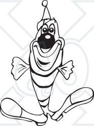 Clipart Black And White Clown Fish 2   Royalty Free Vector    