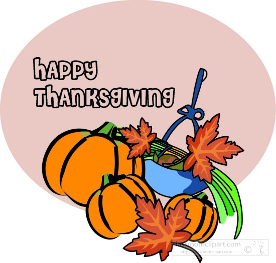 Clipart   Happy Thanksgiving Pumpkins Fall Leaves   Classroom Clipart