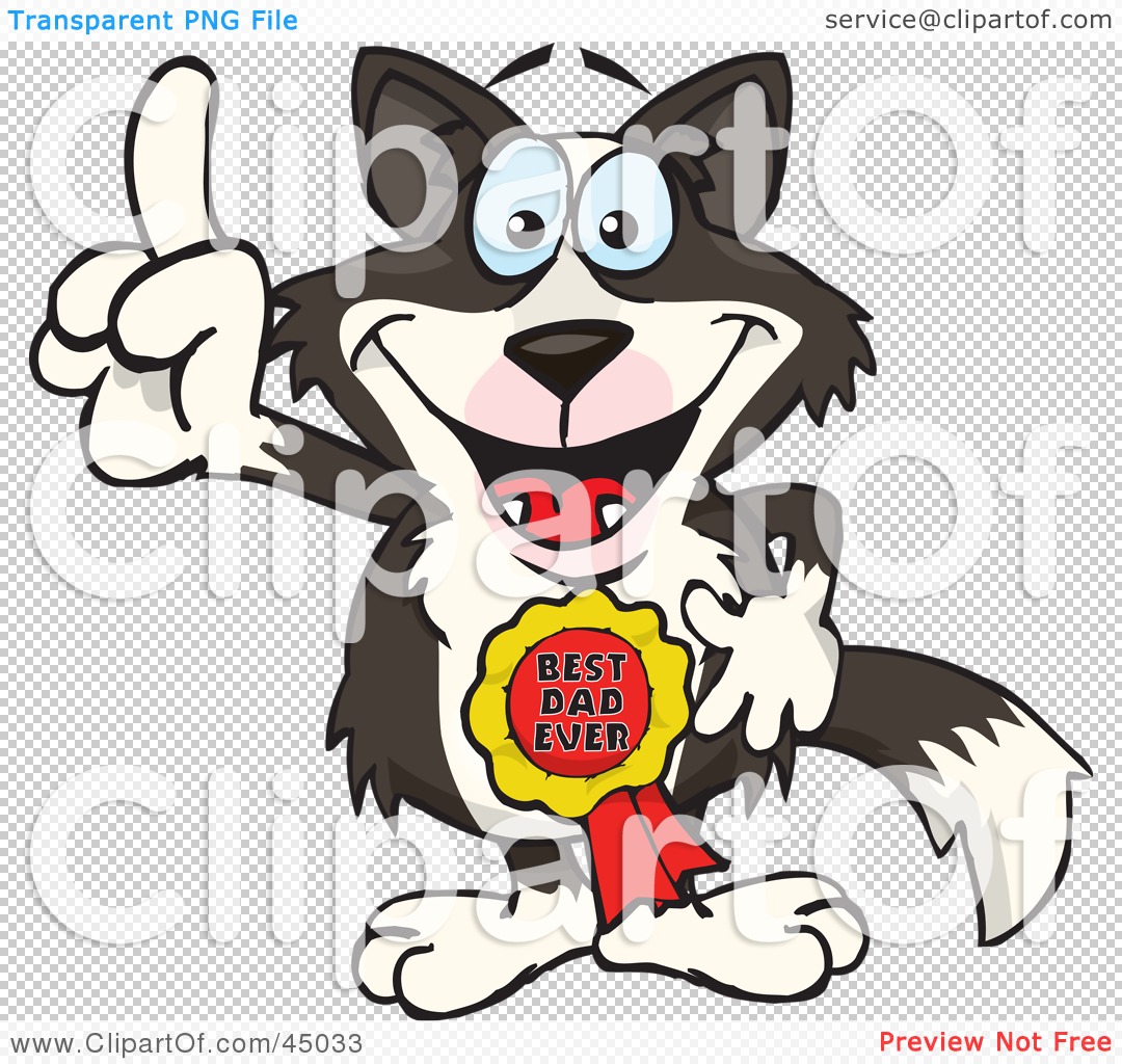 Clipart Illustration Of A Border Collie Character Wearing A Best Dad