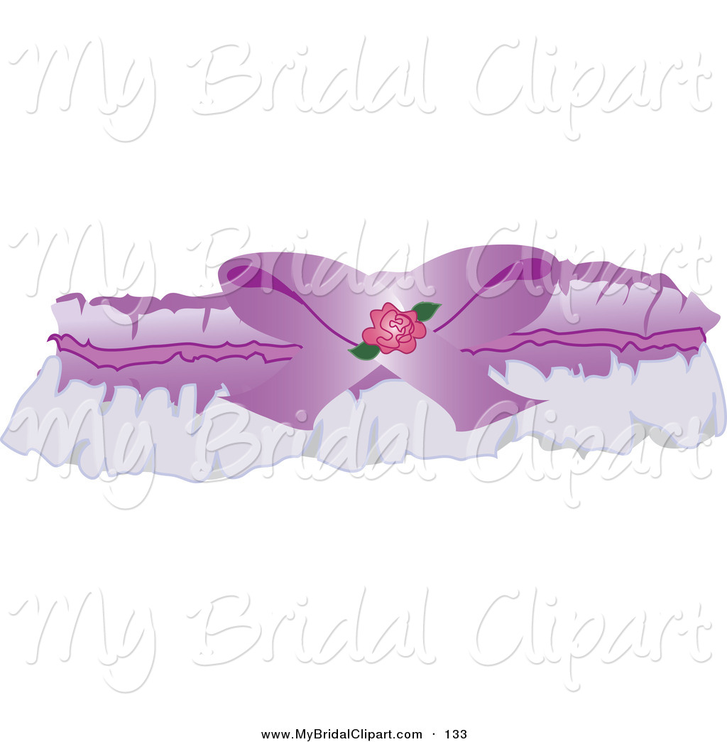 Clipart Of A Purple And White Bridal Garter Belt By Pams Clipart