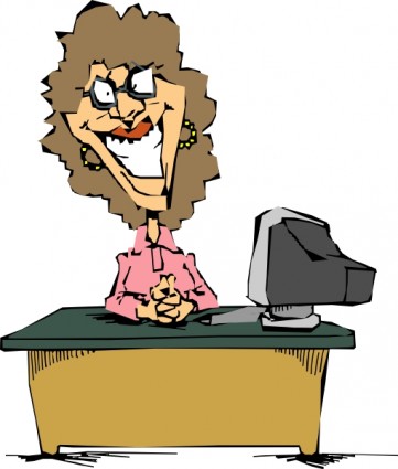 Computers Clipart On Woman Using A Computer Clip Art Vector Clip Art