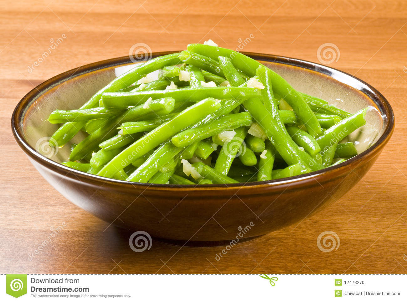 Cooked Green Beans And Garlic Stock Photo   Image  12473270