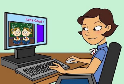 Download Woman On Computer Clipart
