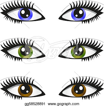 Eps Illustration   3 Pair Of Eyes  Vector Clipart Gg58528891   Gograph