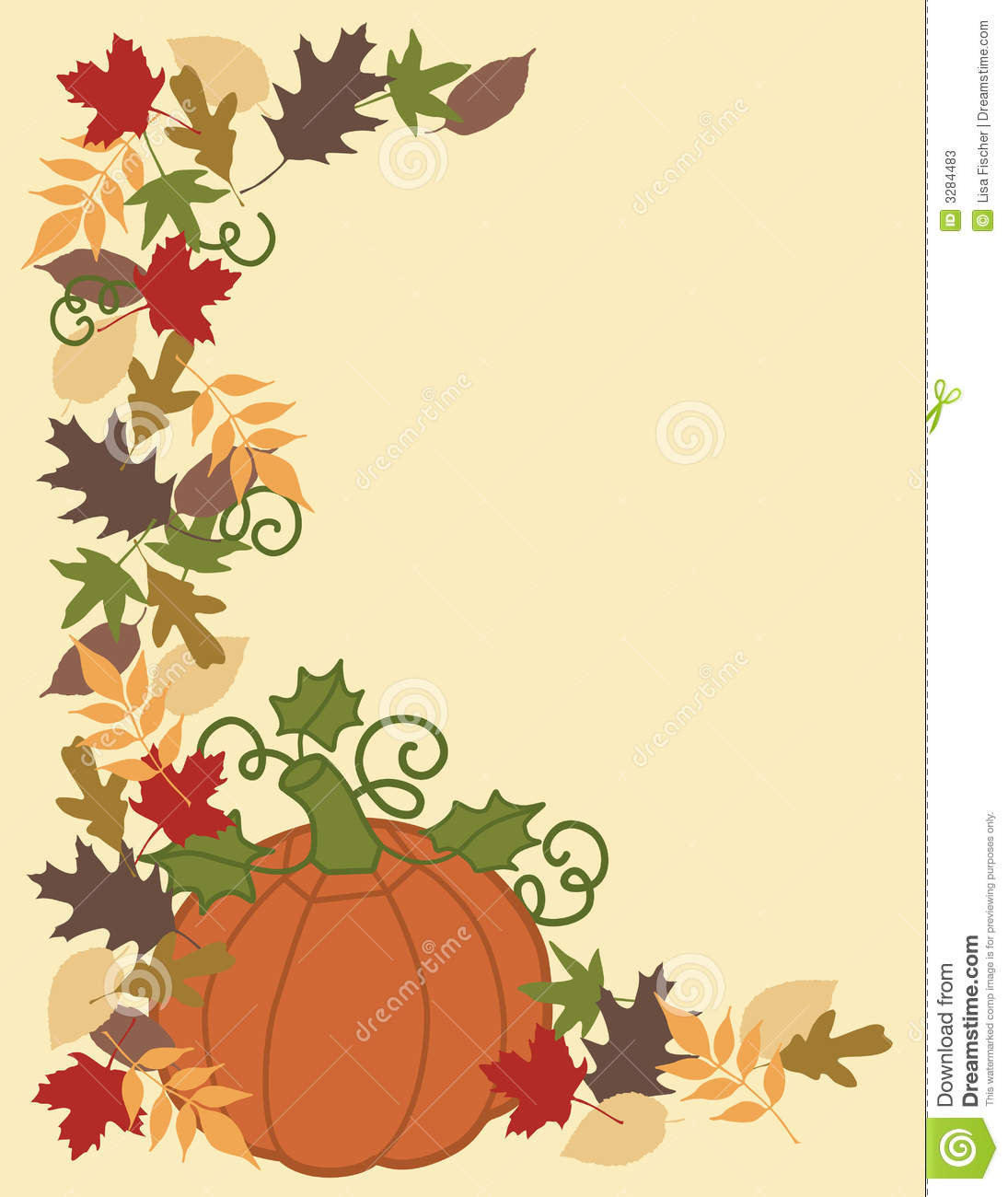 Fall Pumpkins Clipart Pumpkin And Leaves Border