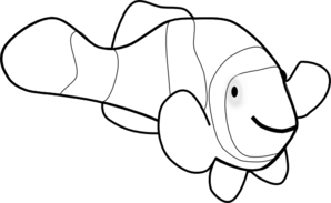Fish Outline Clipart Black And White Clown Fish Outline Md Png