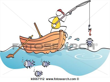 Funny Fisherman View Large Clip Art Graphic