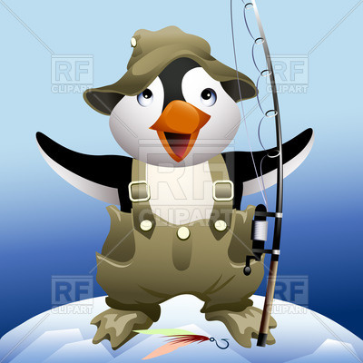 Funny Little Penguin In Fisherman Uniform 63131 Plants And Animals