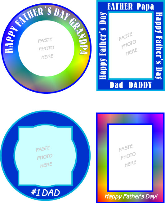 Here To Open A Page Of Full Size Printable Dad Theme Sticker Frames