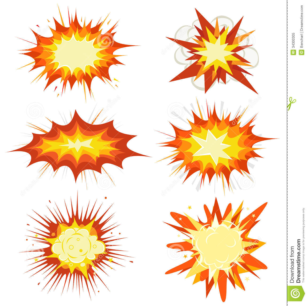 Illustration Of A Set Of Comic Book Explosion Blast And Other Cartoon