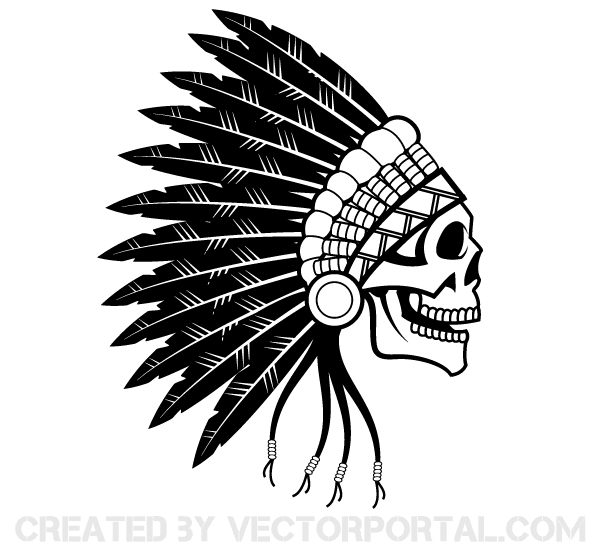 Indian Chief Skull Vector Art   123freevectors