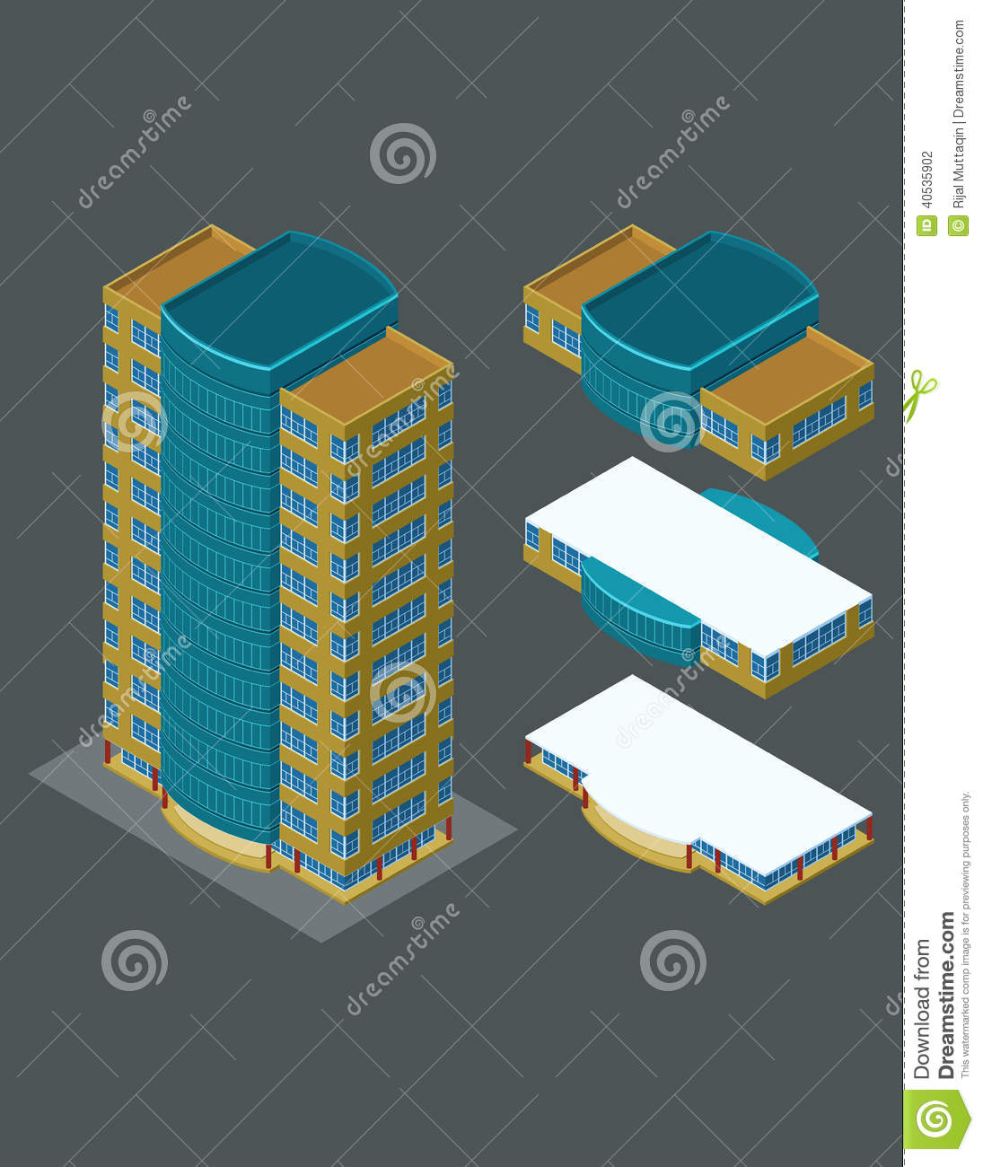 Isometric Building Each Part Is Well Grouped And Easy To Rearrange