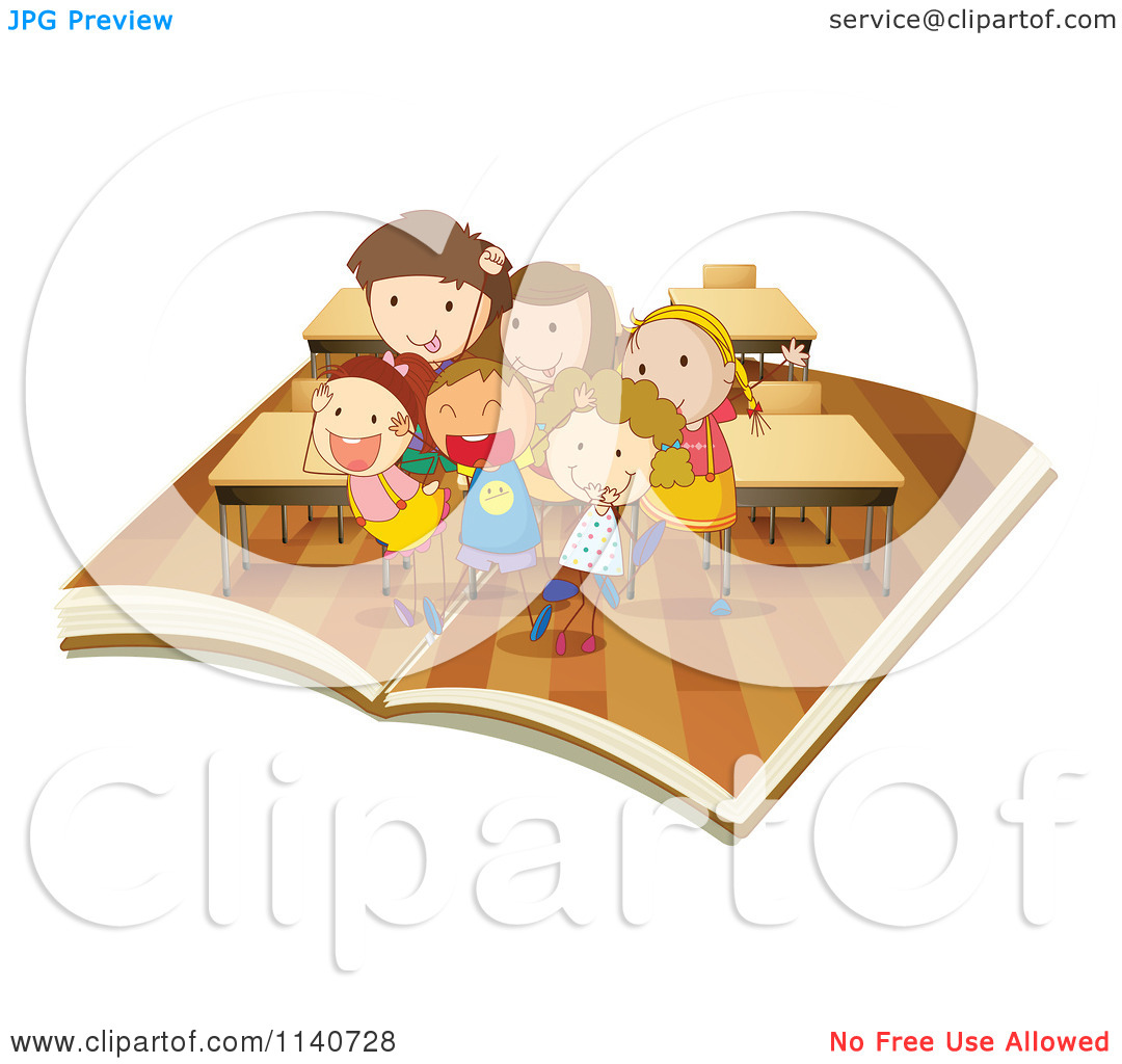 Open Book From A Class Room 2   Royalty Free Vector Clipart By