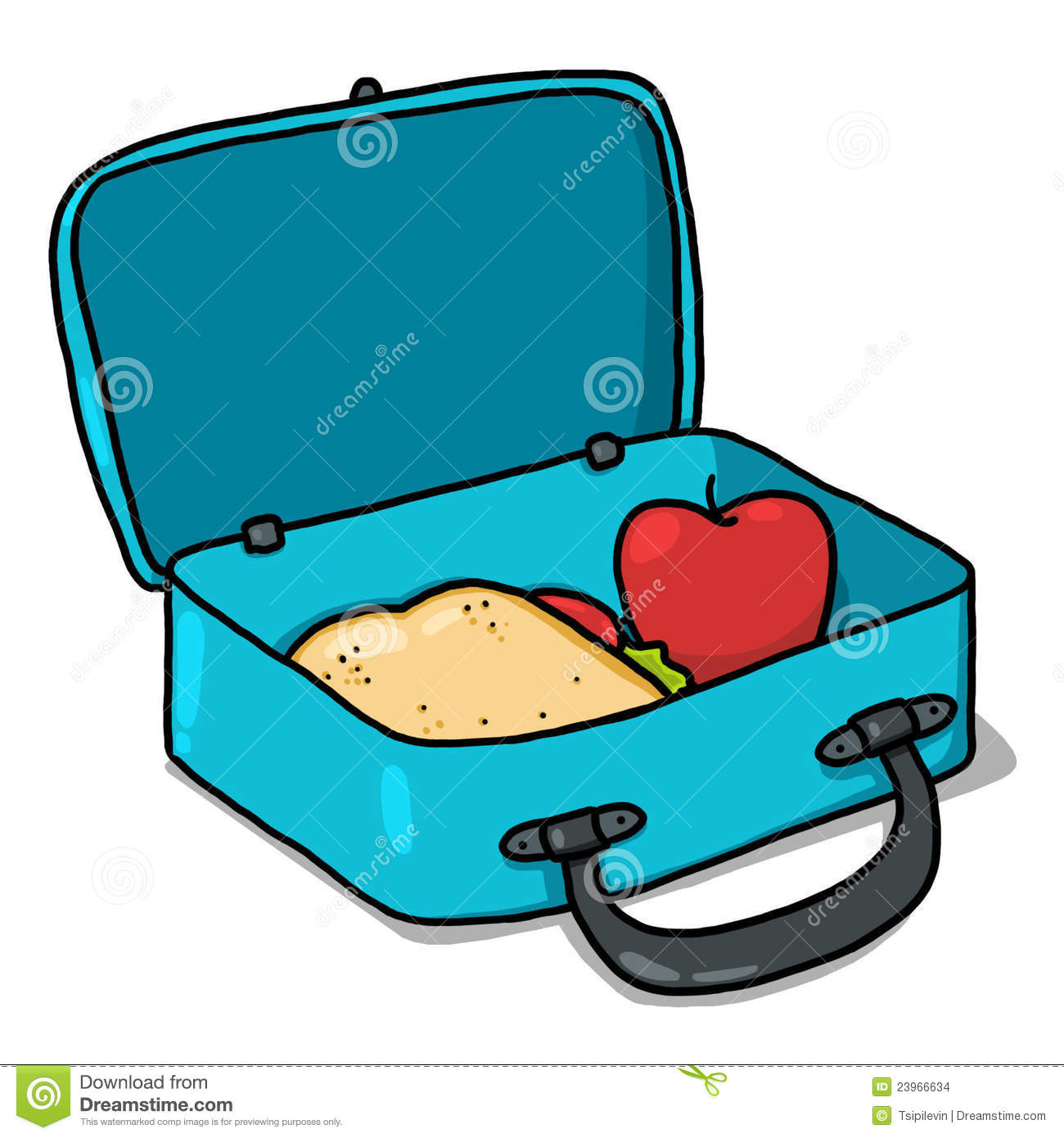 Open Lunch Box Illustration  Isolated Lunch Box With Sandwich And