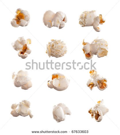     Popcorn Isolated On White   Specificaly Lit For Easy Compositing Into