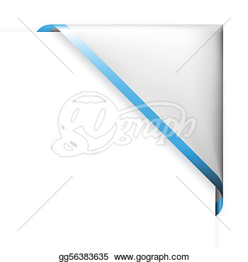 Ribbon With Blue Thin Border And Place For Your Text  Vector Clipart