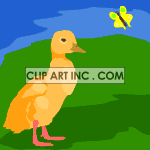 Royalty Free Animated Duck With Butterfly Clipart Image Picture Art