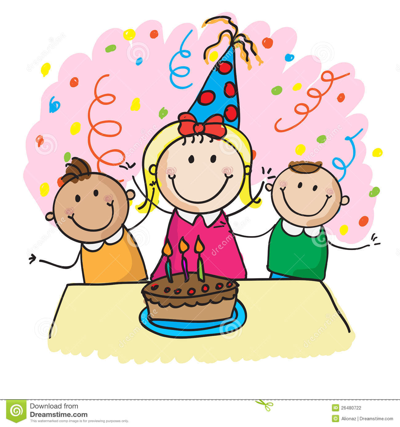Smiling Kids On Birthday Party  Eps8 Without Transparent And Gradients