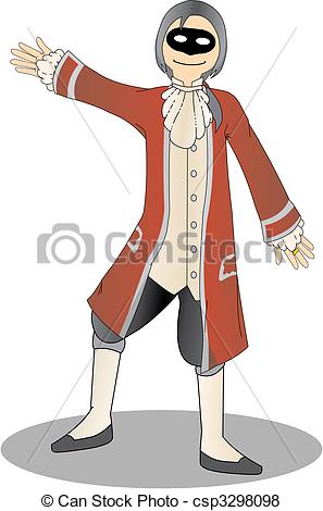 Stock Illustration   Harlequin Man In Red Coat   Stock Illustration