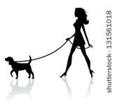 The Girl With The Leash Graphics Free Vector The Girl With The Leash    