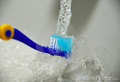 Toothbrush Under Tap Stock Images   Image  117334