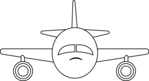 Travel Clipart Image   Clip Art Illustration Of An Airplane In Black