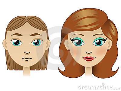 Ugly Girl Tranformed Into Pretty Girl Royalty Free Stock Images    