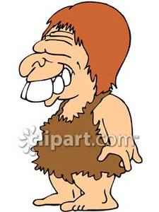Ugly Prehistoric Person   Royalty Free Clipart Picture