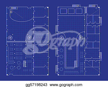 Vector Art   Simple Nightclub Blueprint  Eps Clipart Gg57198243