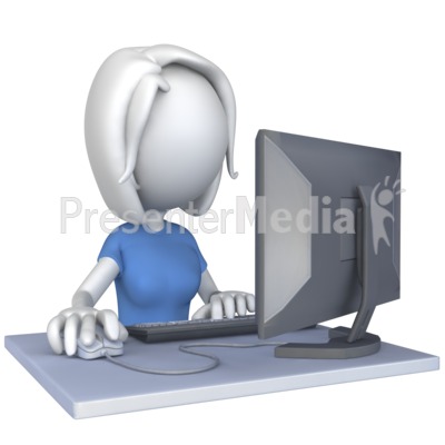 Woman Computer Workstation   Science And Technology   Great Clipart