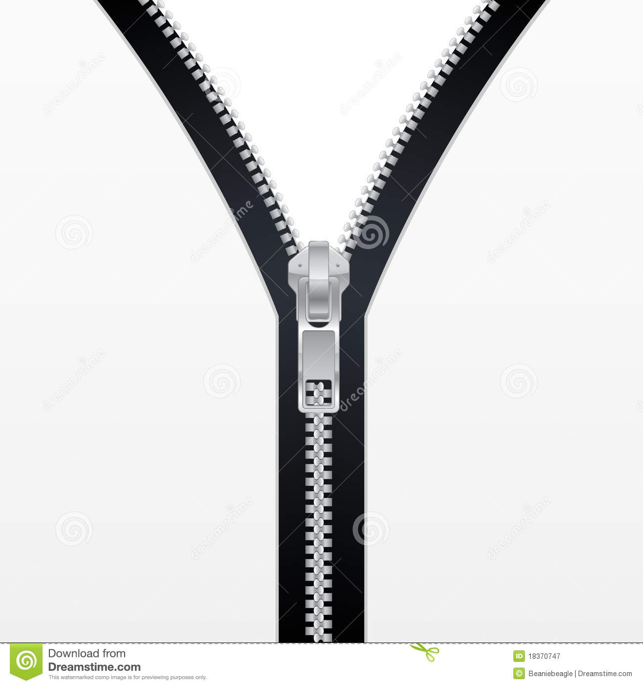 An Illustration Of A Black Zipper With Blank Area For Adding A