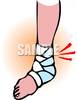 Cartoon Of A Bandaged Ankle   Clipart