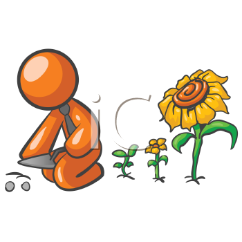 Clip Art Of An Orange Dahlia Flower Page Border Design Clip Art