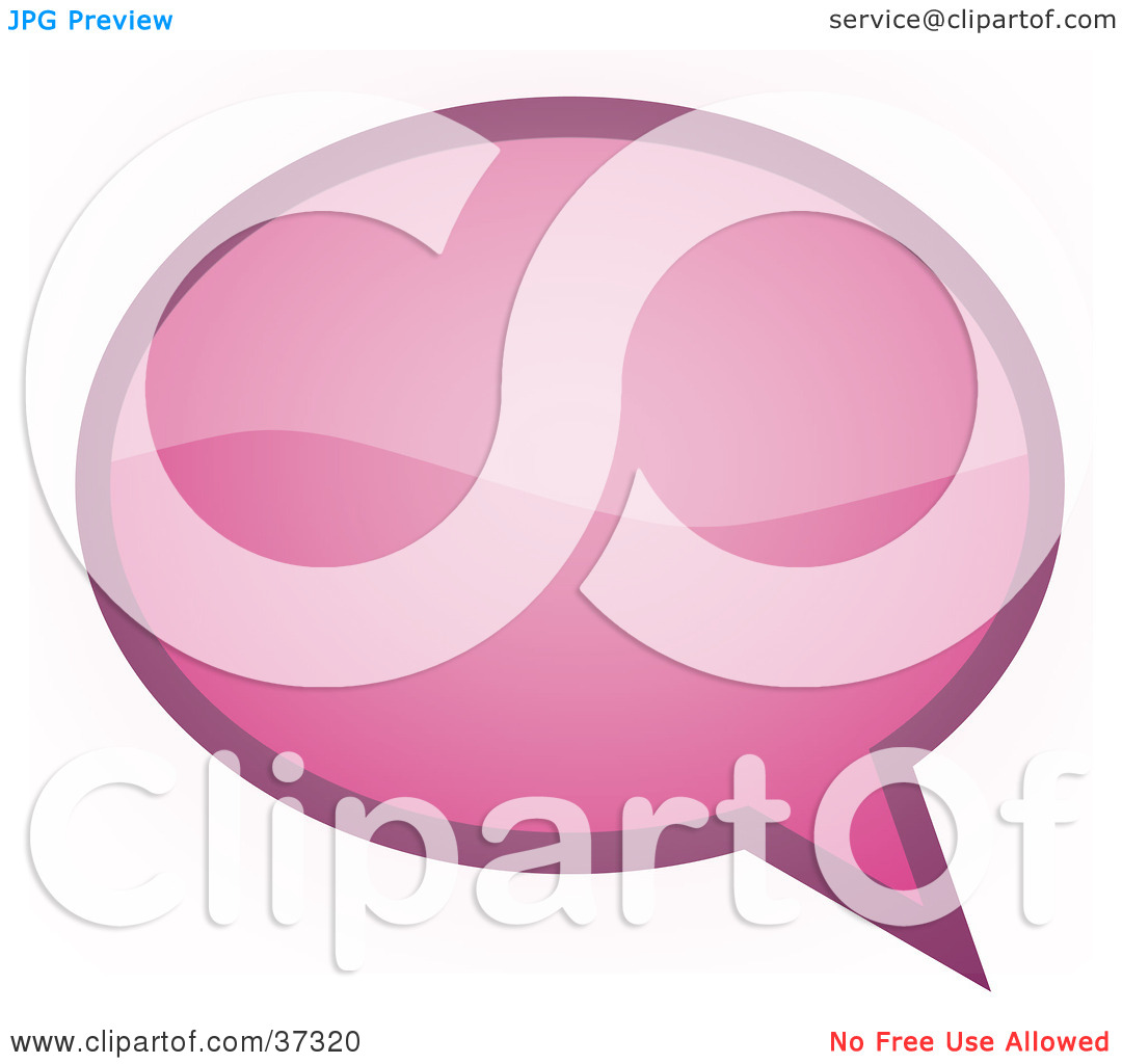 Clipart Illustration Of A Dark Pink Word Text Speech Or Though