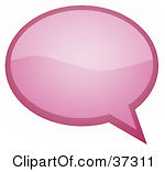 Clipart Illustration Of A Pink Word Text Speech Or Though Balloon Or