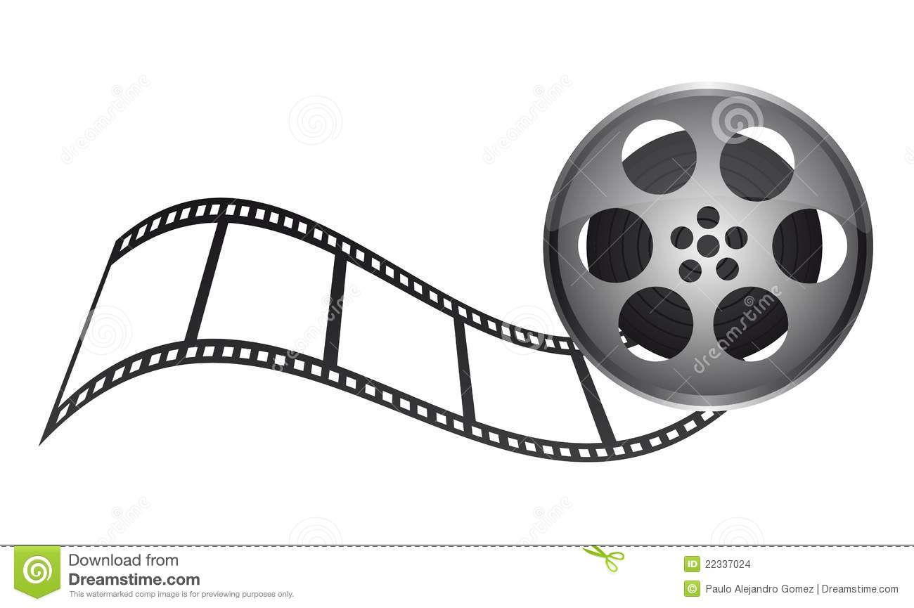 Film Tape With Film Stripe Over White Background  Vector