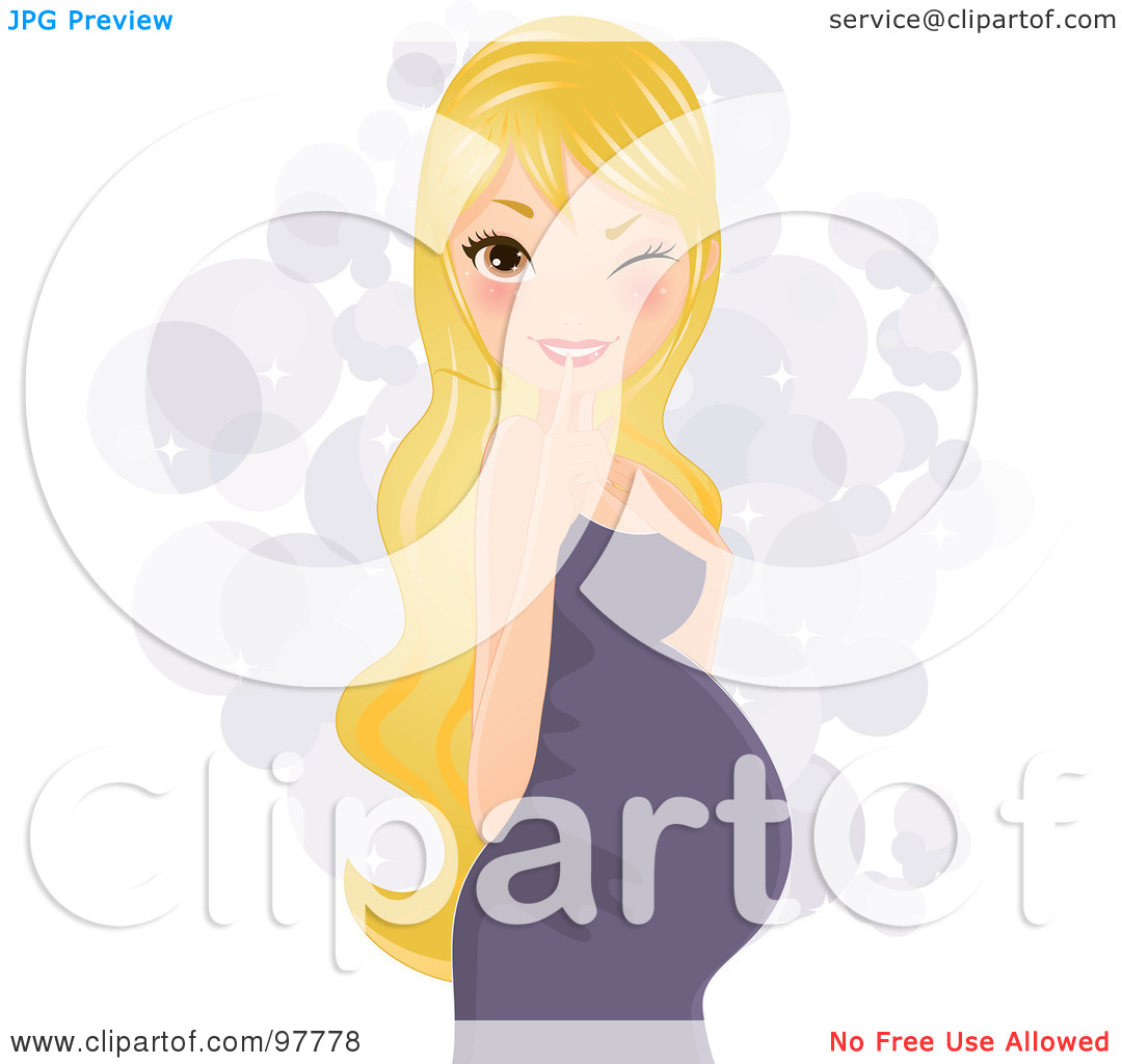 Free  Rf  Clipart Illustration Of A Pretty Blond Pregnant Woman