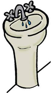 Full Version Of Sink With Dripping Tap Clipart